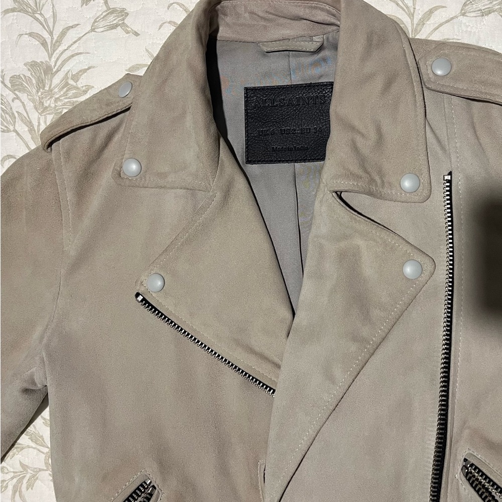 Allsaints Suede Biker Jacket Size Us2/Xs - image 8